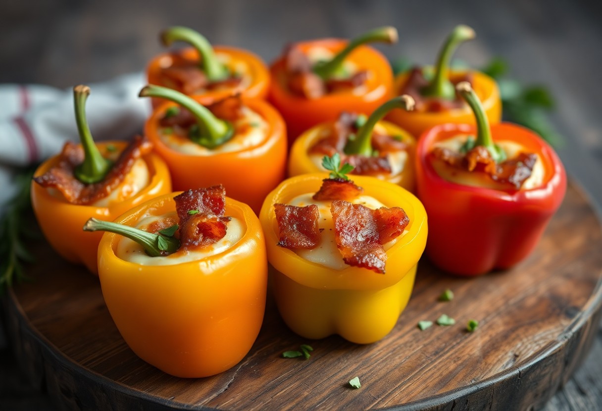 Cheesy Bacon Stuffed Mini Bell Peppers