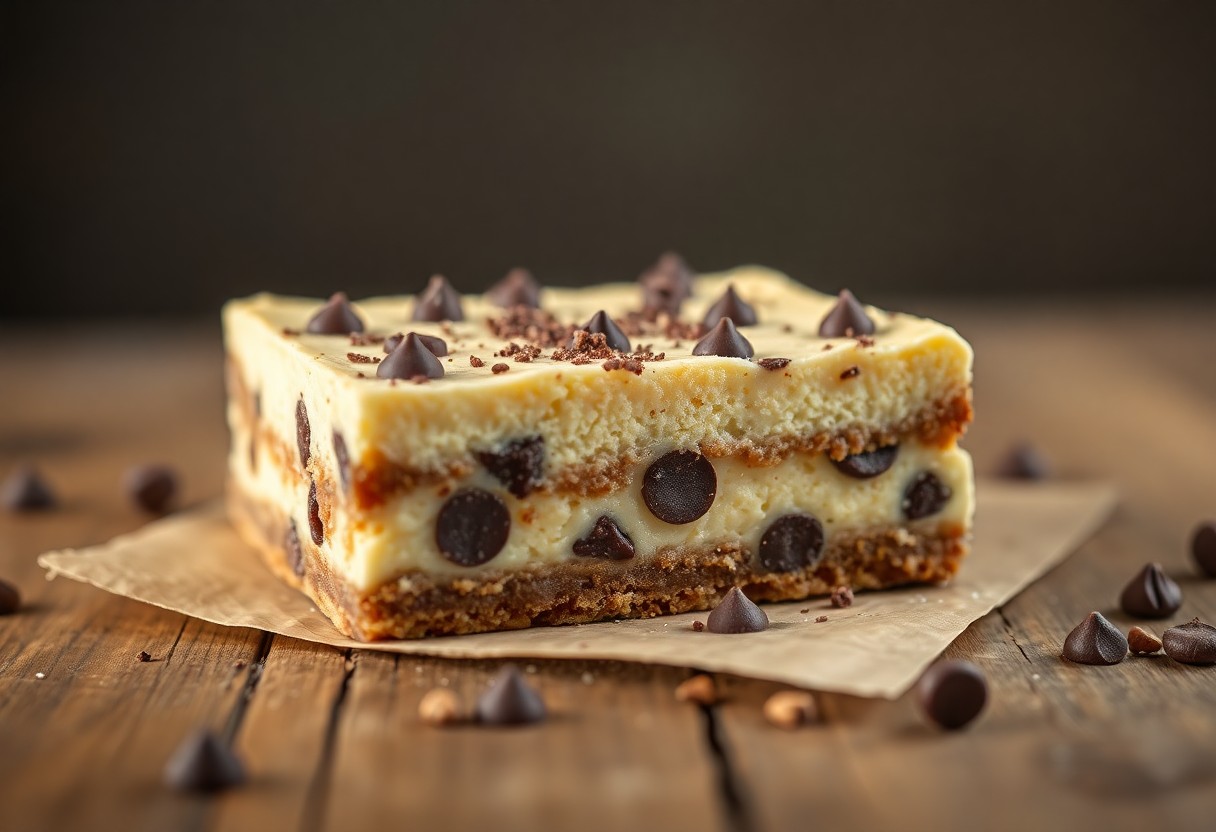 Chocolate Chip Cookie Cheesecake Bars