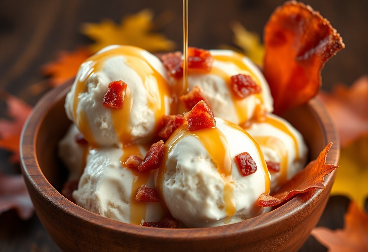 Creamy Bacon and Maple Ice Cream