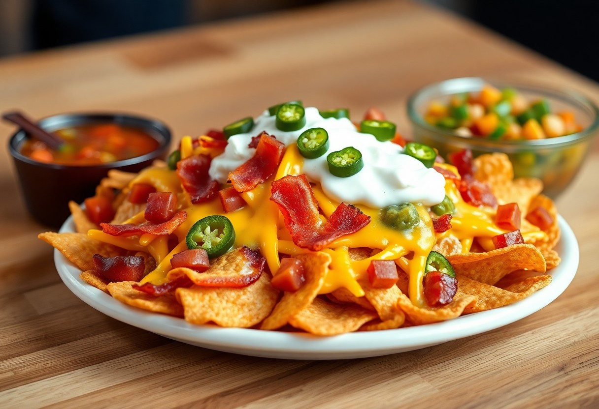 Loaded Nachos Supreme with Bacon and Cheddar