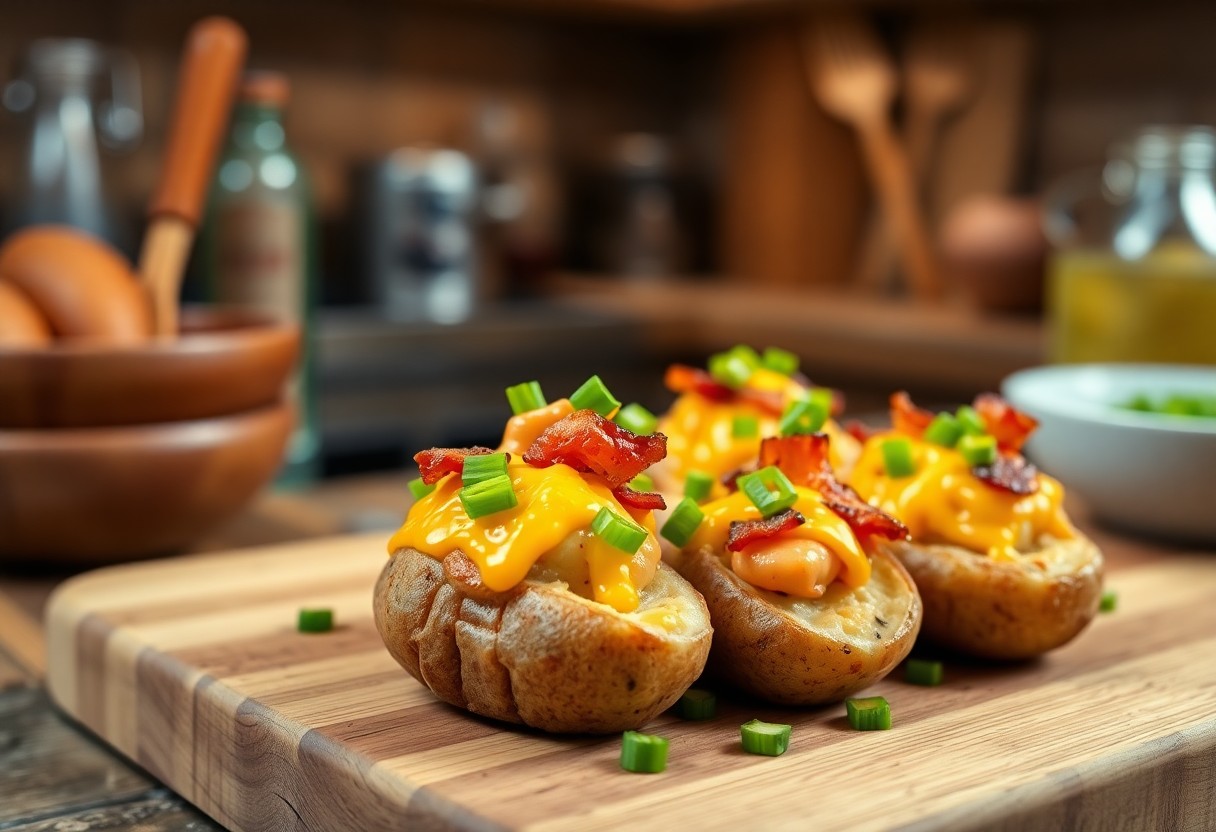 Mini Cheddar and Bacon-Stuffed Potatoes