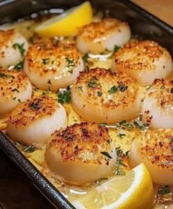 Garlic Butter Baked Scallops