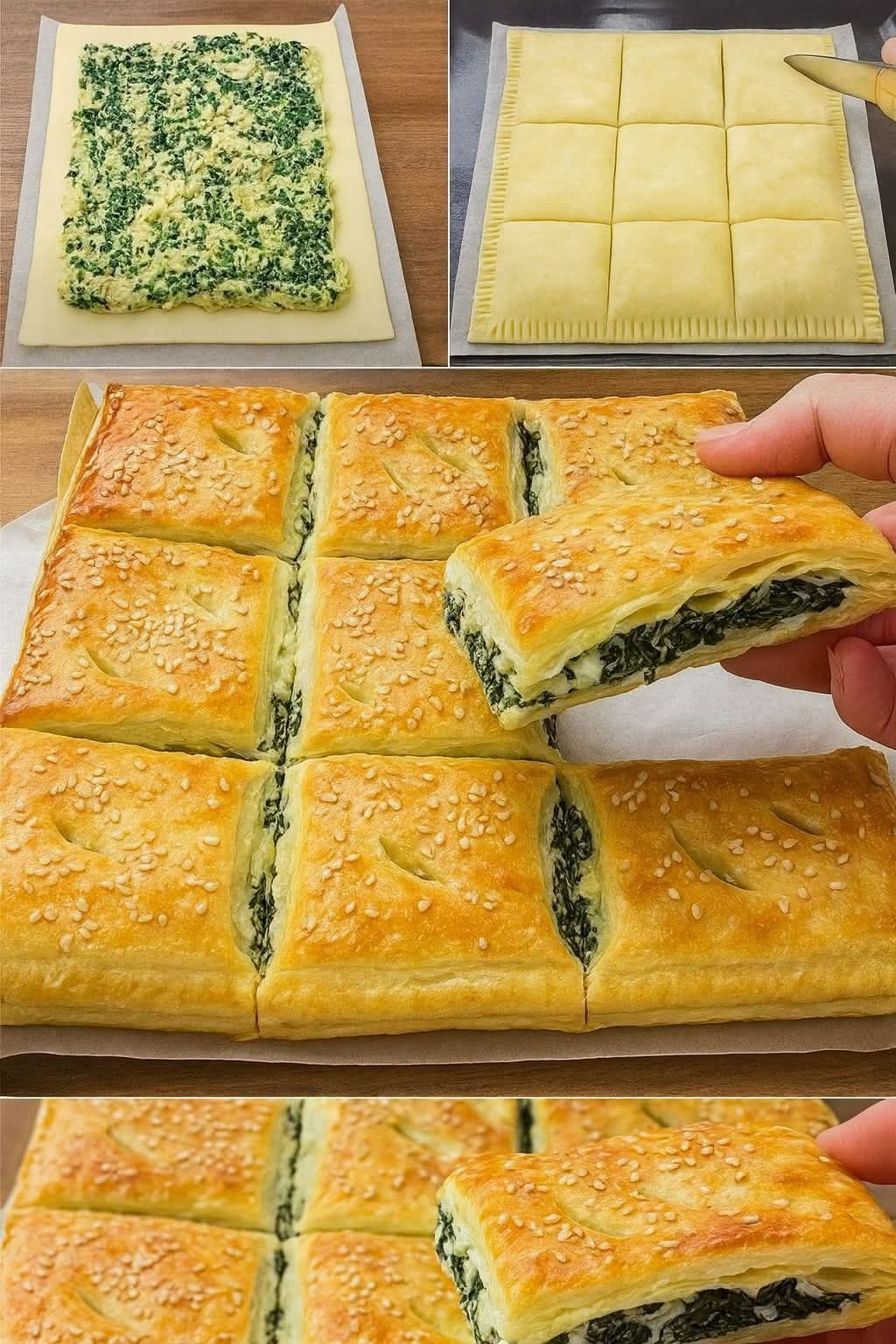 Quick Spinach and Cheese Puff Pastry Appetizer Recipe