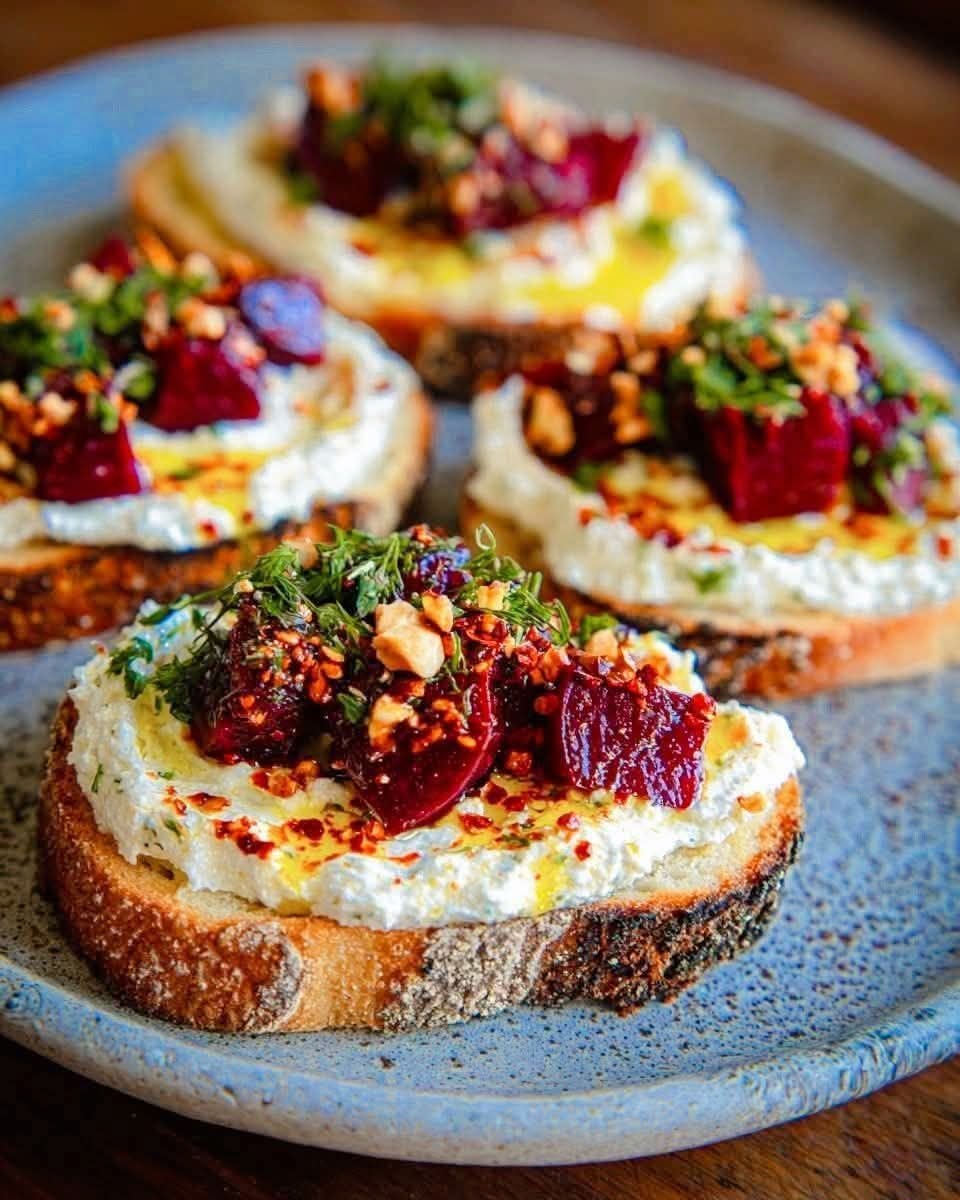 Easy Whipped Feta with Roasted Beets, Honey, and Chili Flakes