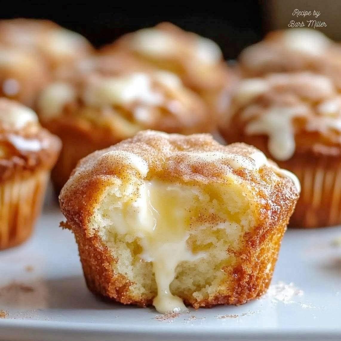 Soft Cinnamon Muffins with Cream Cheese Filling