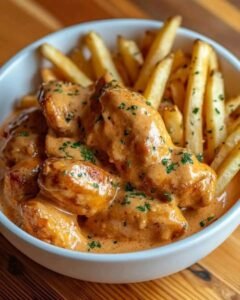 Creamy Paprika Chicken with Golden Fries