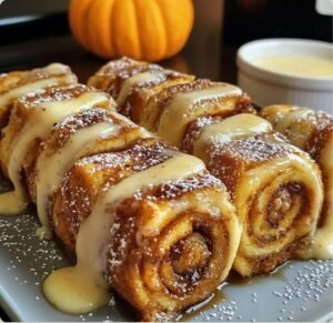 Pumpkin Pie French Toast Roll-Ups