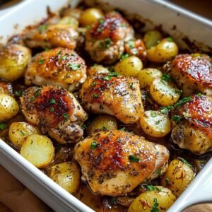 Garlic-Herb Roasted Chicken & Potatoes Traybake