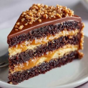 Chocolate Caramel Toffee Crunch Cake