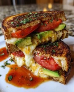 Avocado Mozzarella Tomato Grilled Cheese