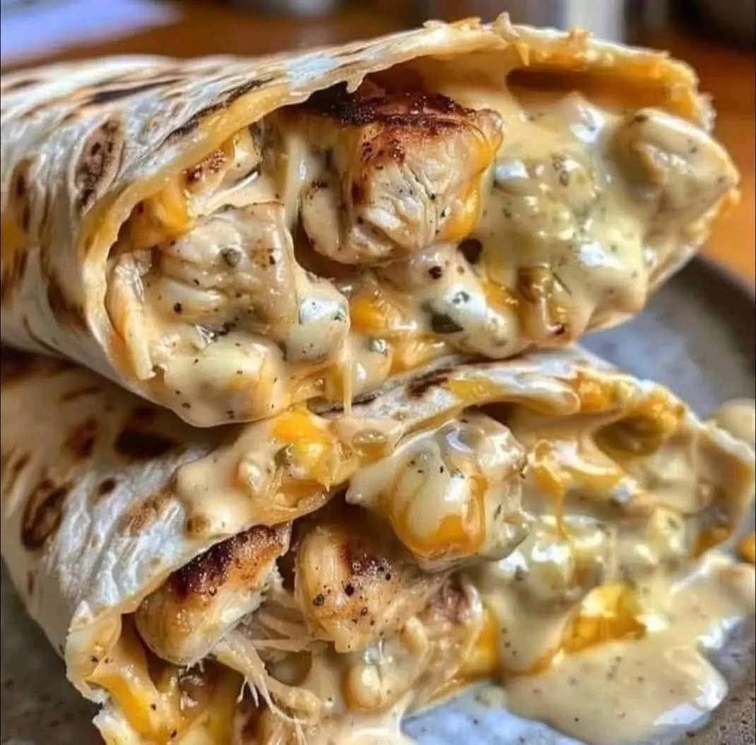 Easy Cheesy Garlic Chicken Wraps for Lunch or Dinner