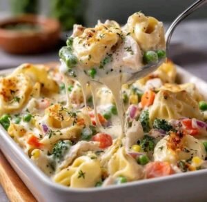 Dump-and-Bake Chicken Tortellini Alfredo