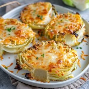 Cheesy Baked Cabbage Steaks