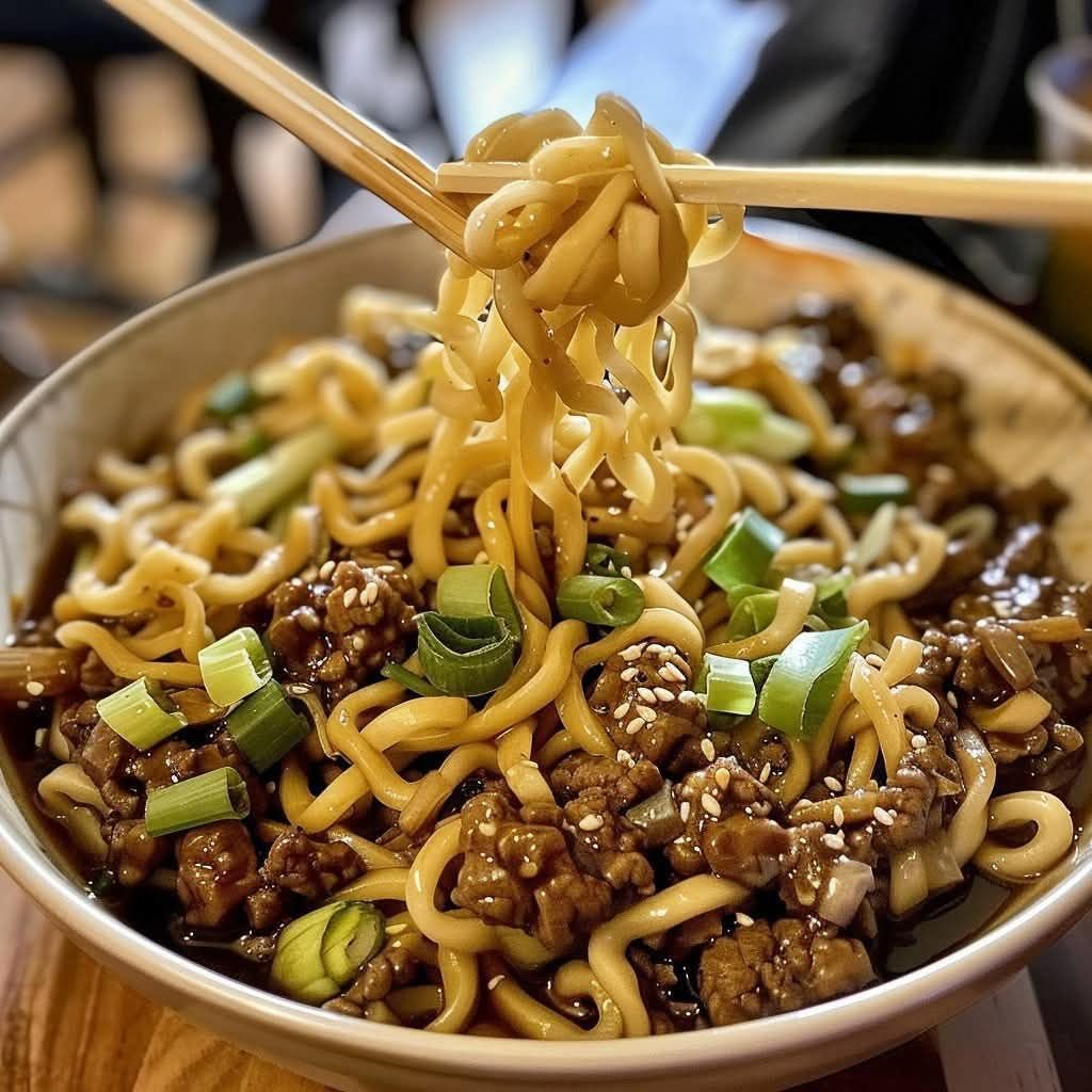 Quick Mongolian Noodles with Sweet Soy Garlic Sauce