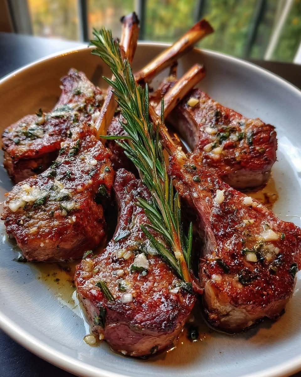 Garlic Rosemary Lamb Chops Finished with Fleur de Sel