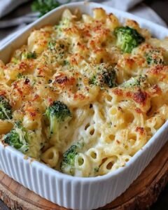 Dump and Bake Broccoli Cheddar Pasta