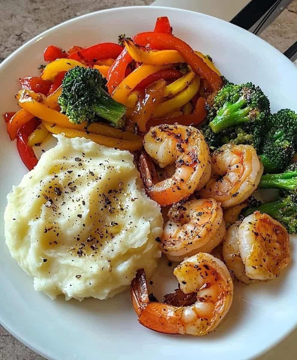 Comforting Garlic Butter Shrimp Dinner with Vegetables
