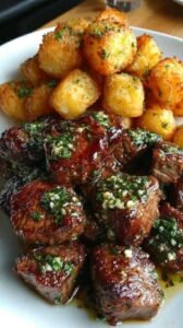 Garlic Butter Steak Bites with Crispy Potatoes