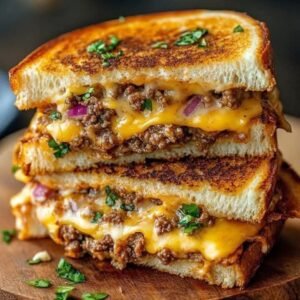 Cheesy Beef Toaster Grilled Sandwich