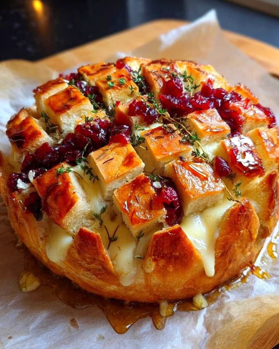 Easy Cranberry Brie Pull-Apart Bread with Sourdough