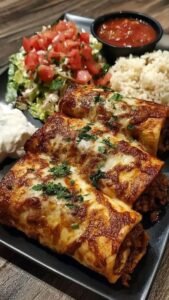 Crispy Beef & Cheese Chimichangas