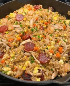 Colorful Shrimp and Chicken Fried Rice