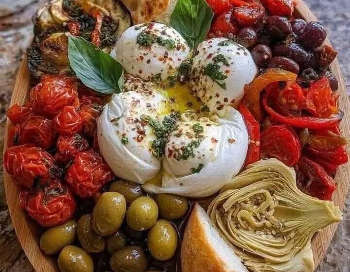 No-Cook Mediterranean Burrata Board for Parties