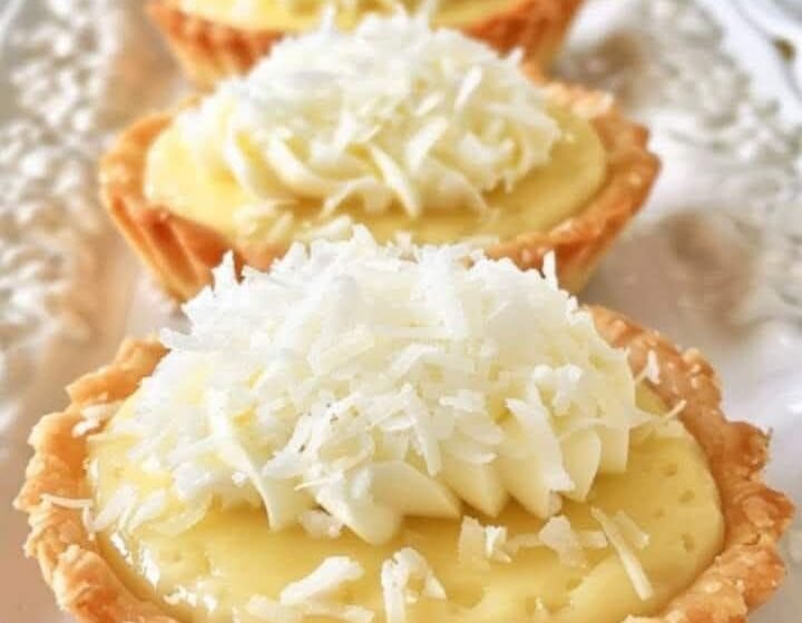 Mini Coconut Cream Tarts with Rich Custard Filling