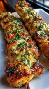 Garlic Parmesan Chicken Skewers