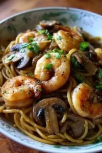 Garlic Shrimp and Mushroom Lo Mein