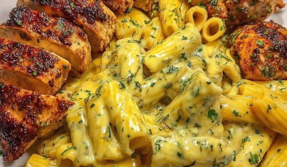 One-Pan Cajun Chicken Alfredo with Velveeta and Three Cheeses