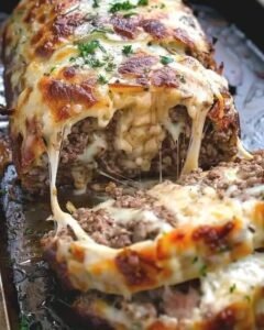 Philly Cheesesteak Stuffed Meatloaf