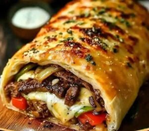 Philly Cheesesteak Stromboli