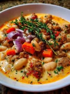 Creamy Italian Sausage and White Bean Soup